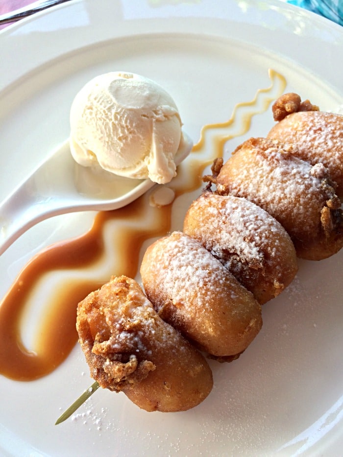 Banana Tempura with vanilla ice cream at The Cliff at Cap