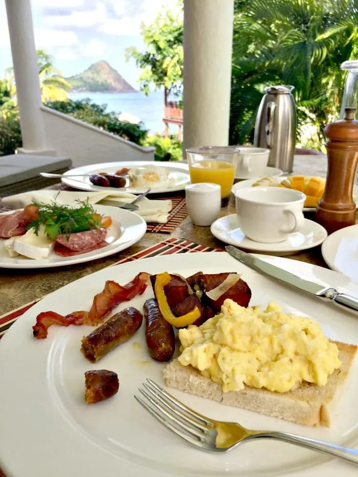 Breakfast by the pool at Cap Maison