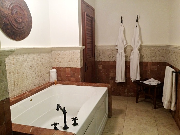 Cap Maison villa master bathroom with large tub and seperate toilet and shower
