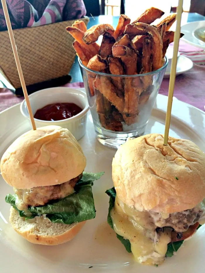 Mini Maison Burgers with Sweet Potato Fries at The Cliff at Cap