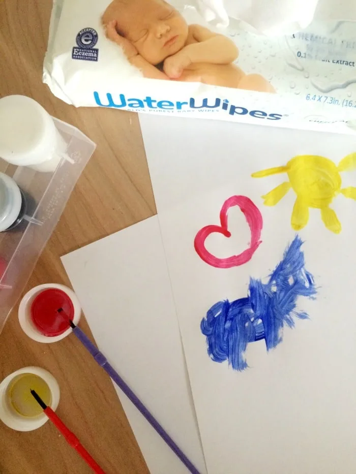 WaterWipes for cleanup