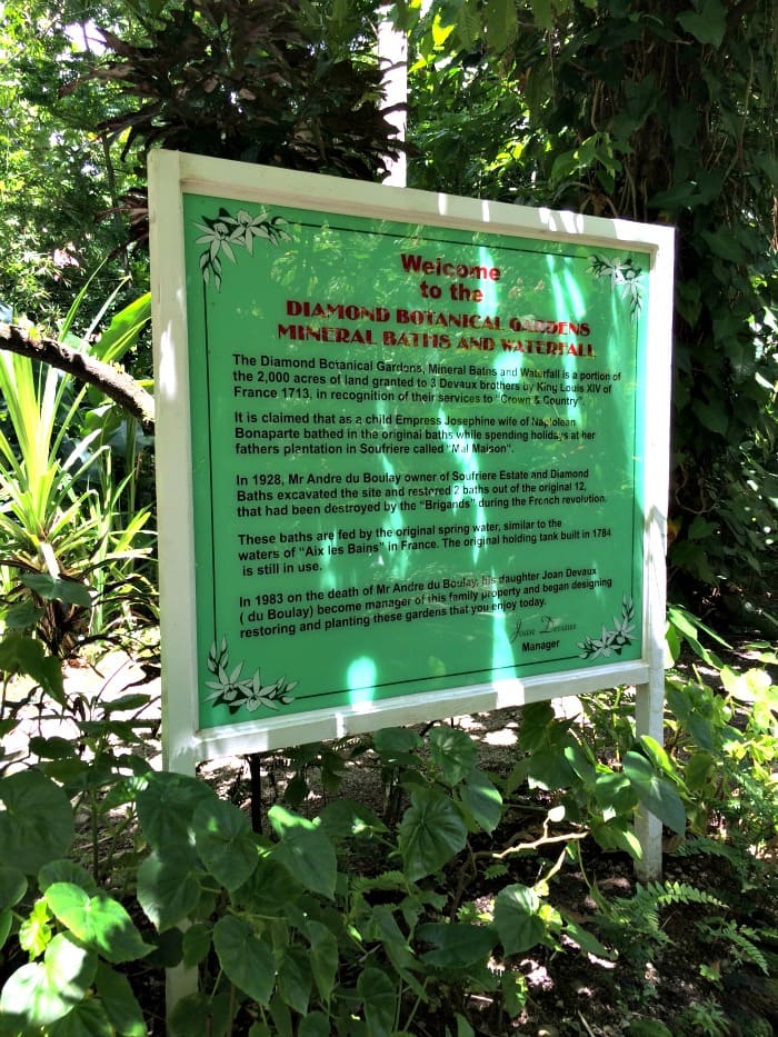 Welcome to the Diamon Botanical Gardens, Mineral Baths and Waterfall