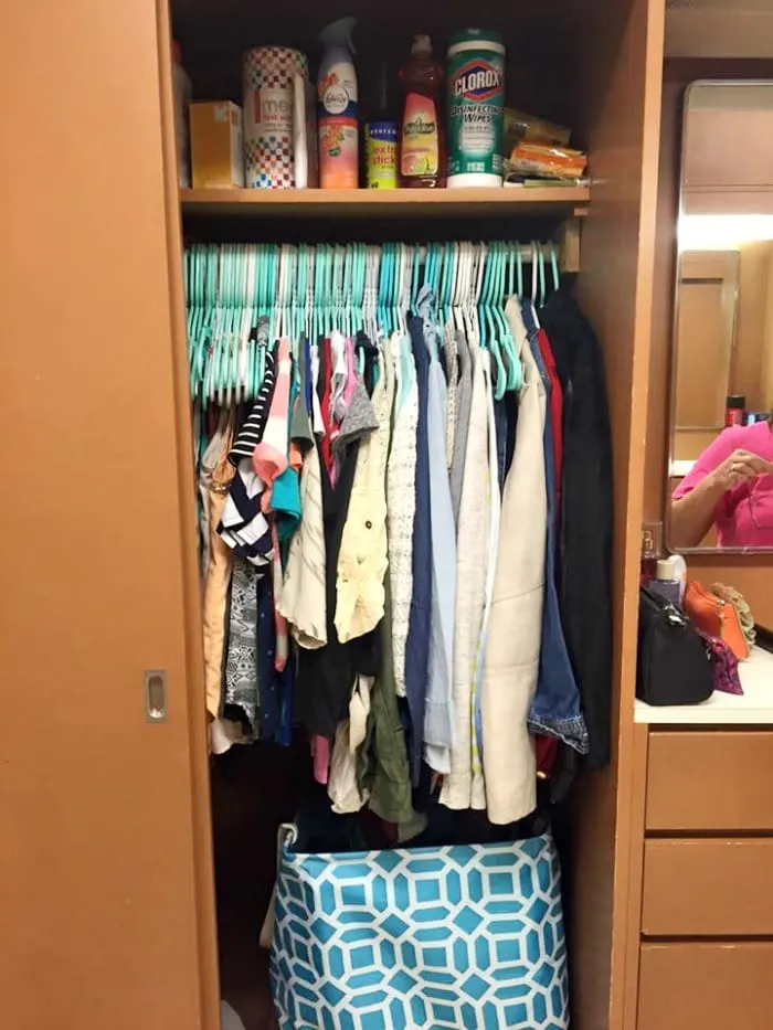 Dorm room closet