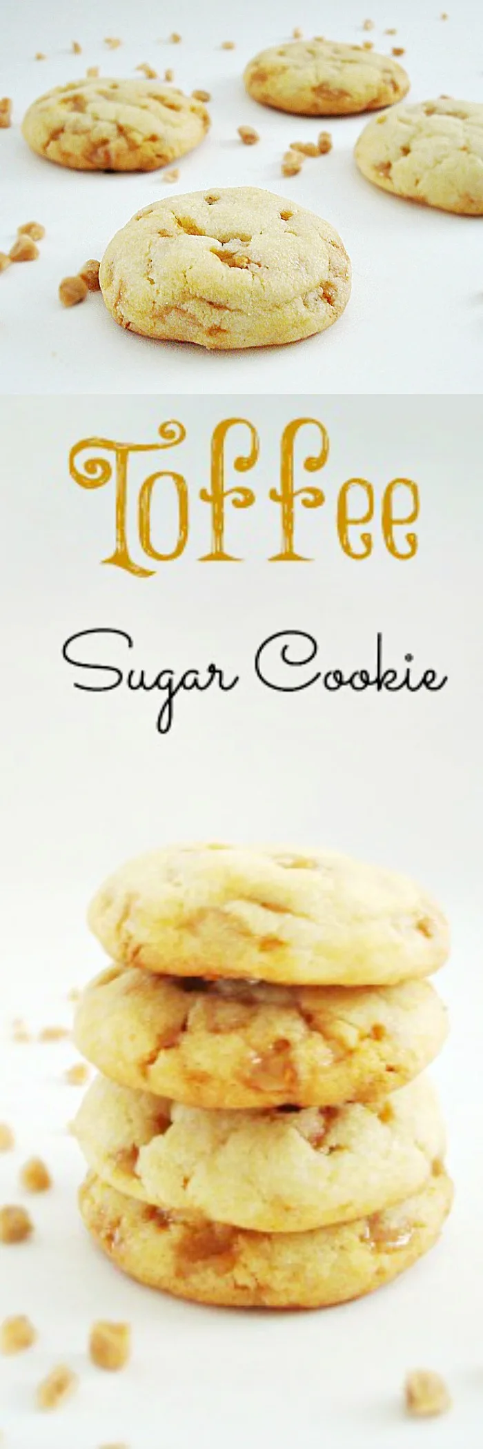 Stack of homemade toffee bits cookies