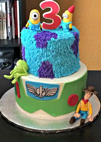 Buzz Woody Sully Mike Minion Birthday Cake
