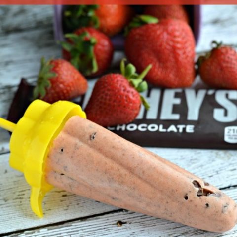 Chocolate Covered Strawberry Frozen Ice Pop