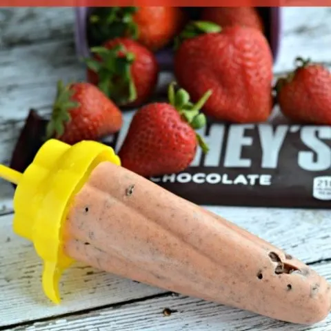 Chocolate Covered Strawberry Frozen Ice Pop
