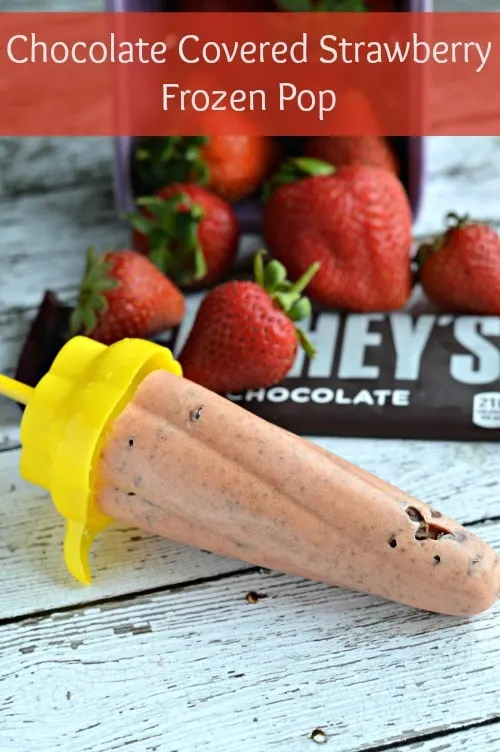 Chocolate Covered Strawberry Frozen Ice Pop