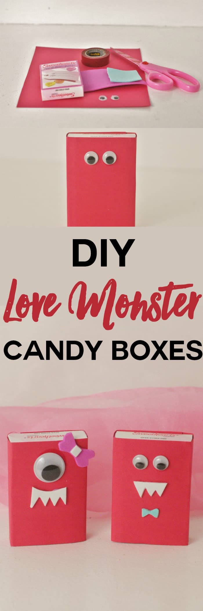 DIY Love Monster Valentine's Day Candy Boxes