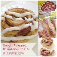 Bacon Wrapped Cinnamon Rolls with Cream Cheese Icing