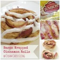 Bacon Wrapped Cinnamon Rolls with Cream Cheese Icing