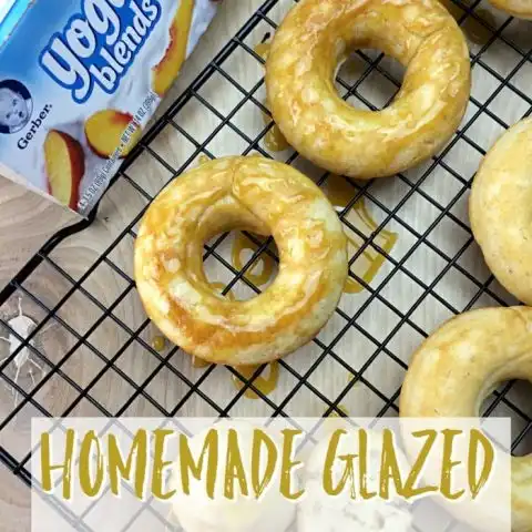 Homemade Glazed Peach Donuts