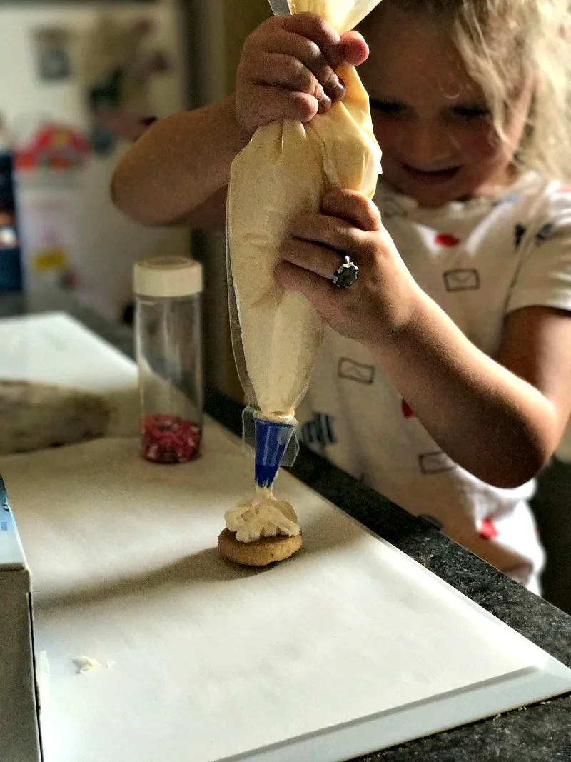Kids can use Pillsbury Filled Pastry Bags for decorating cookies