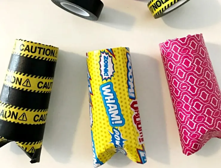 DIY Washi Tape and Toilet Paper Roll BoxTops Holders
