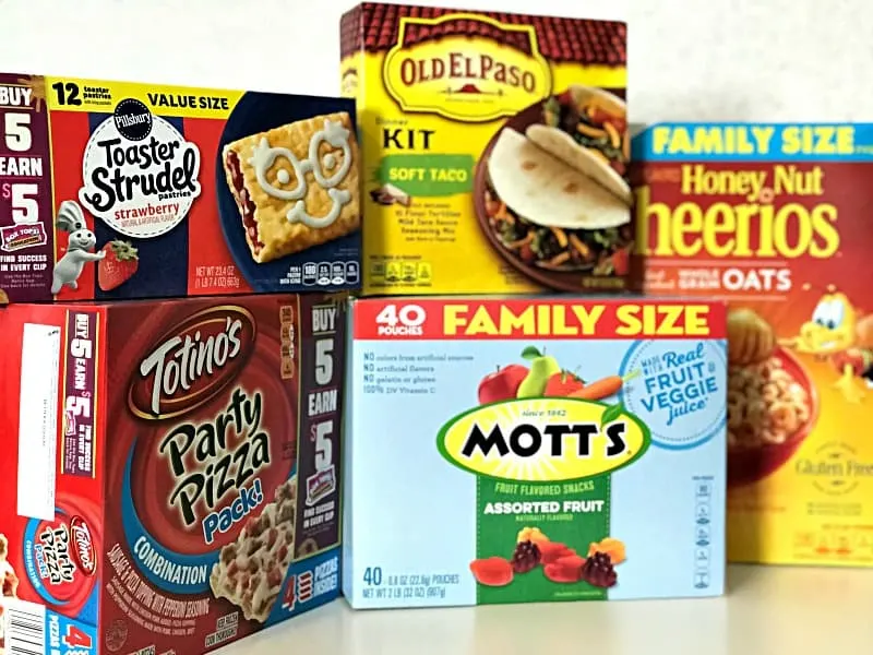 General Mills BoxTops for Education products in packaging