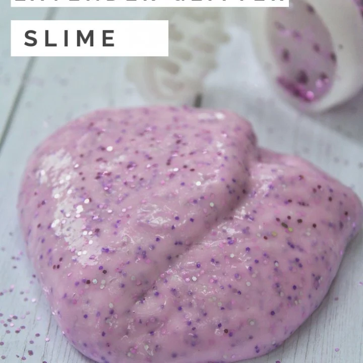 purple slime with glitter in it